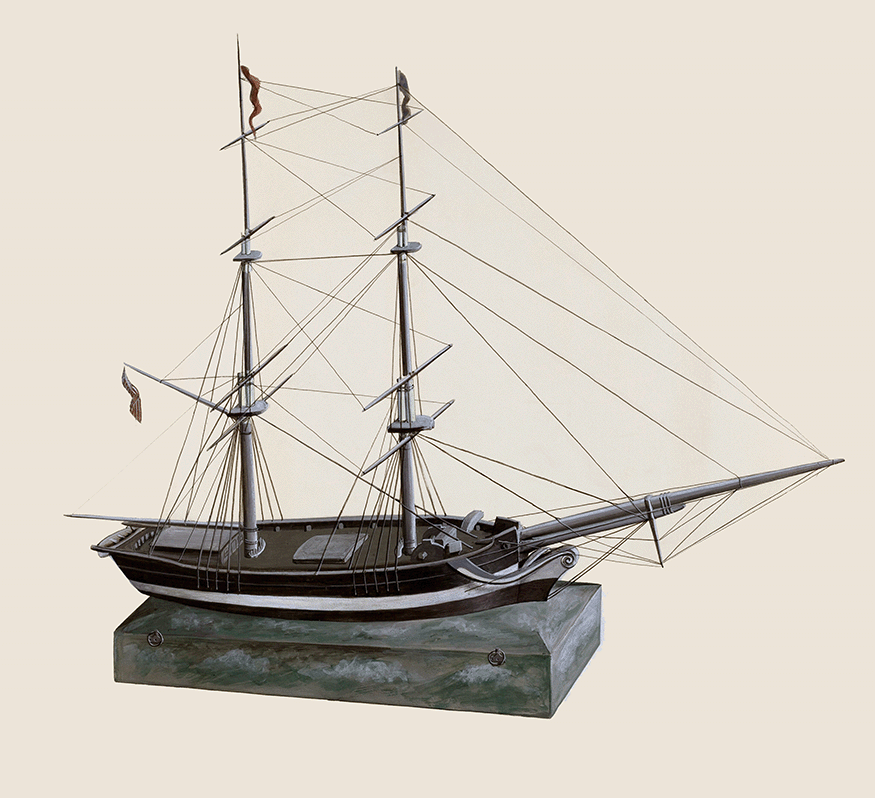 Drawing of a ship model